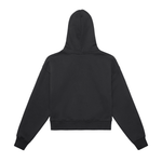 Fleeced Zip-Up Cropped Hoodie
